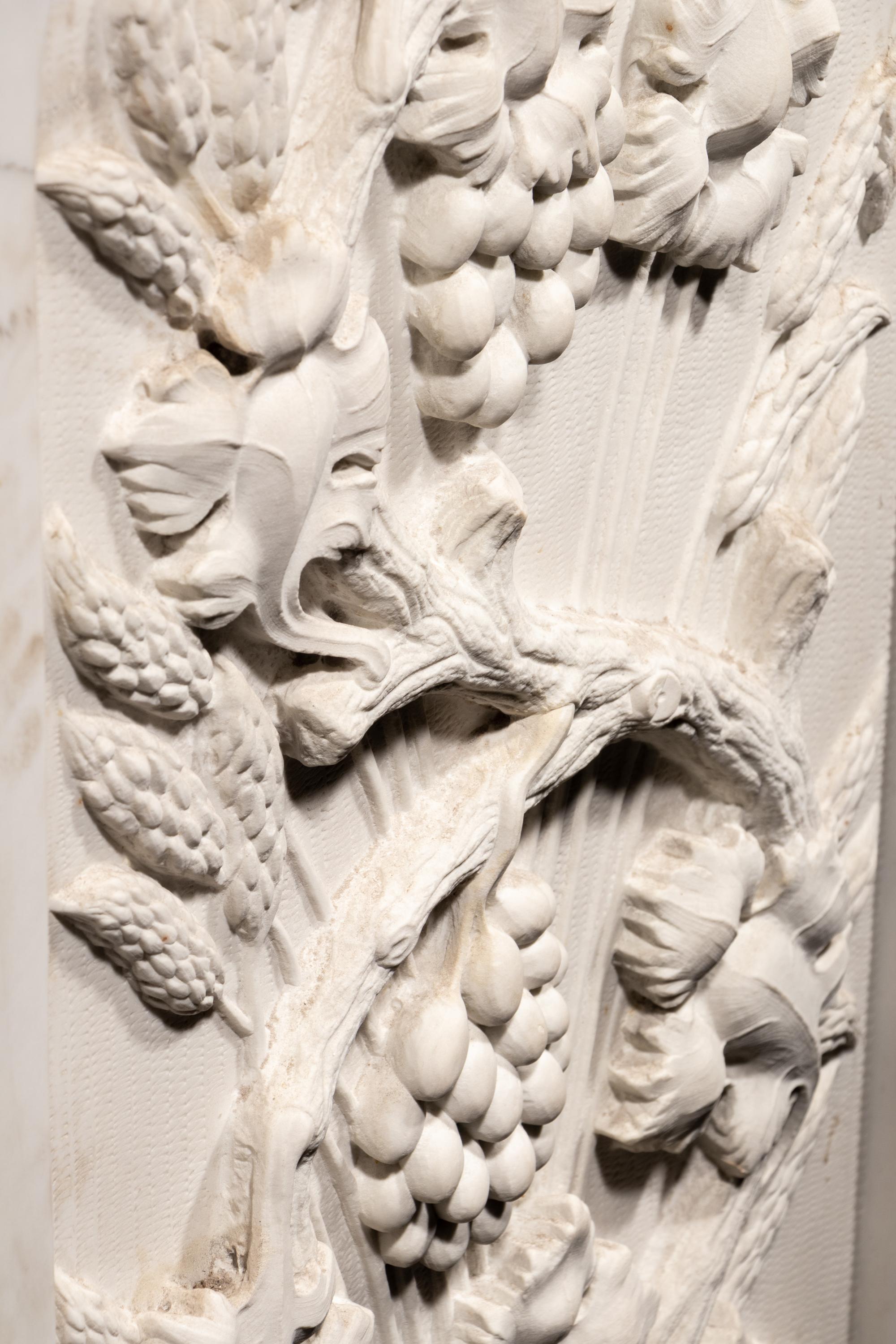 A Carved Marble Wall Relief Plaque