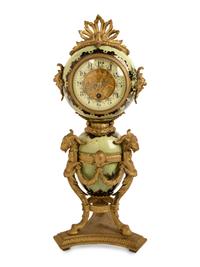 A French Gilt Bronze and Glazed Pottery Clock — LATE 19TH CENTURY