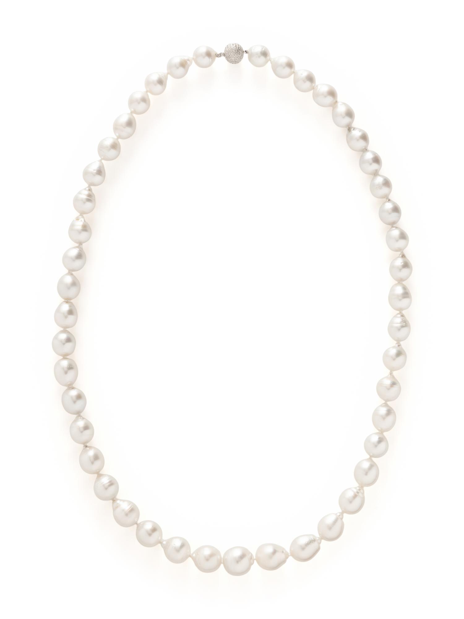 BAROQUE CULTURED PEARL AND DIAMOND NECKLACE