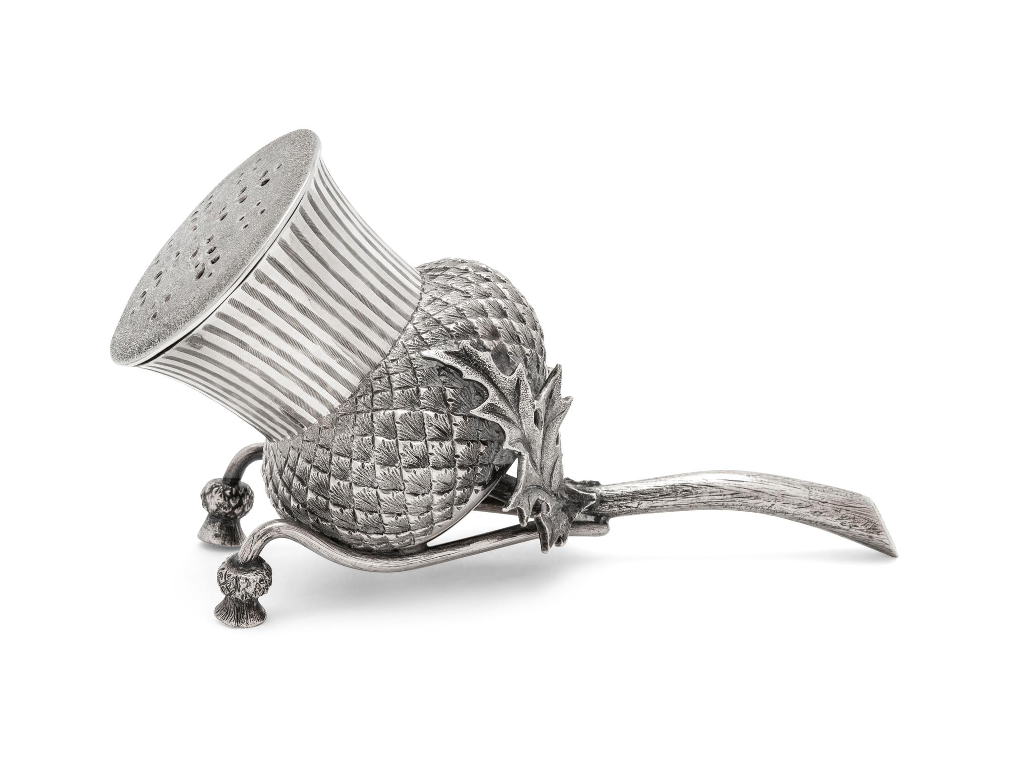 A Sheffield Plate Thistle-form Sugar Shaker