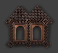 Two Tramp Art 'Crown of Thorns' Frames