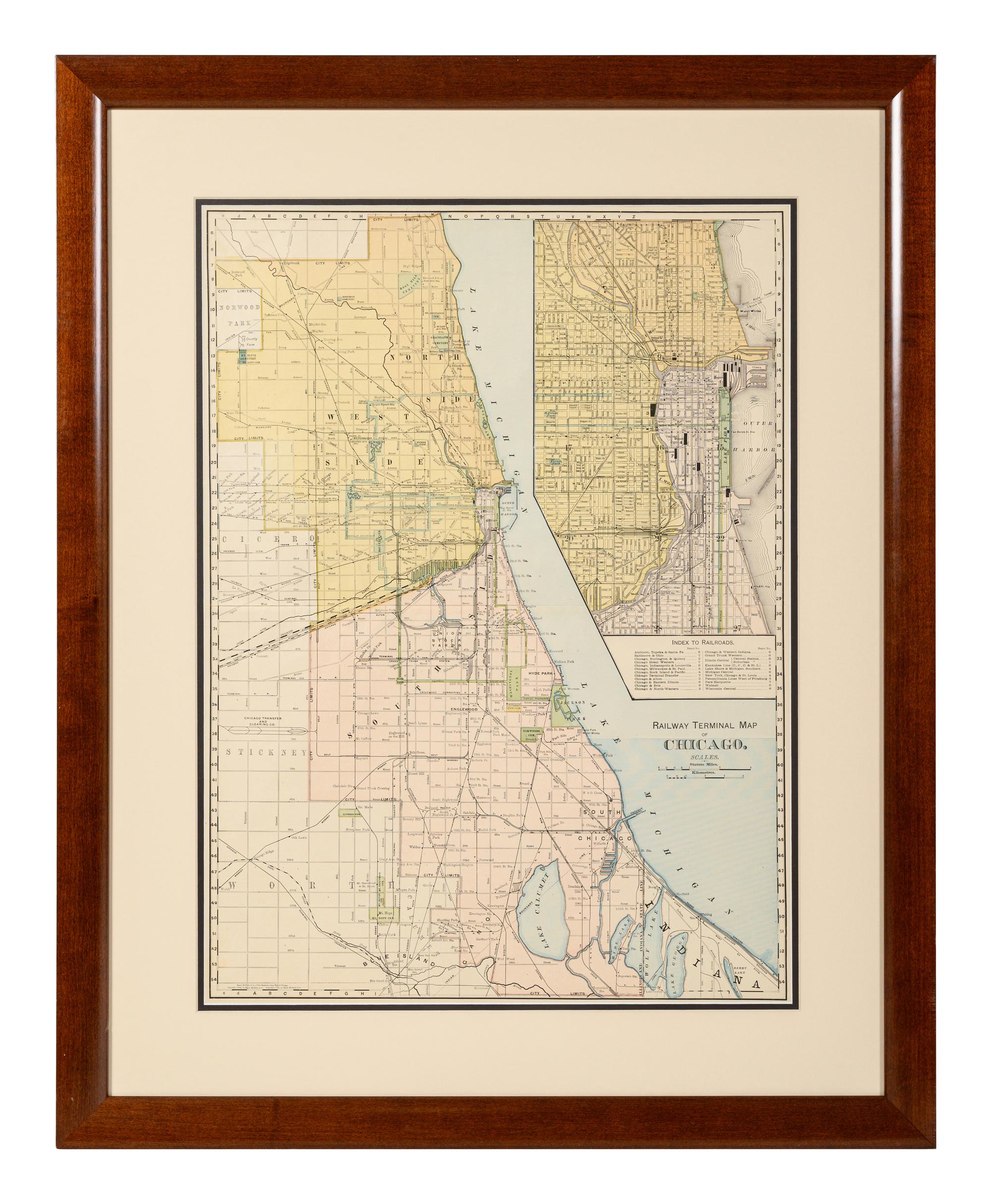 A Group of 13 maps of Chicago and Illinois, comprising: