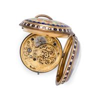 ENAMEL OPEN FACE POCKET WATCH