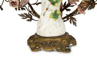 A Near Pair of French Porcelain, Gilt Bronze and Tole Lamps Mounted with Porcelain Parrots — LATE 19TH/EARLY 20TH CENTURY