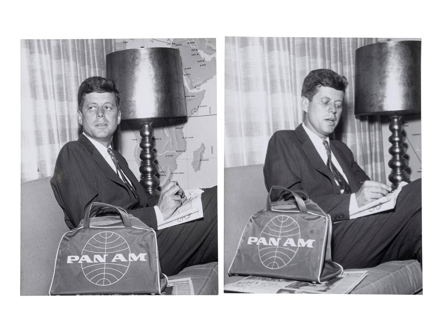[PRESIDENTS] Photographs and ephemera related to Presidents Kennedy, FDR, Truman, and Reagan.