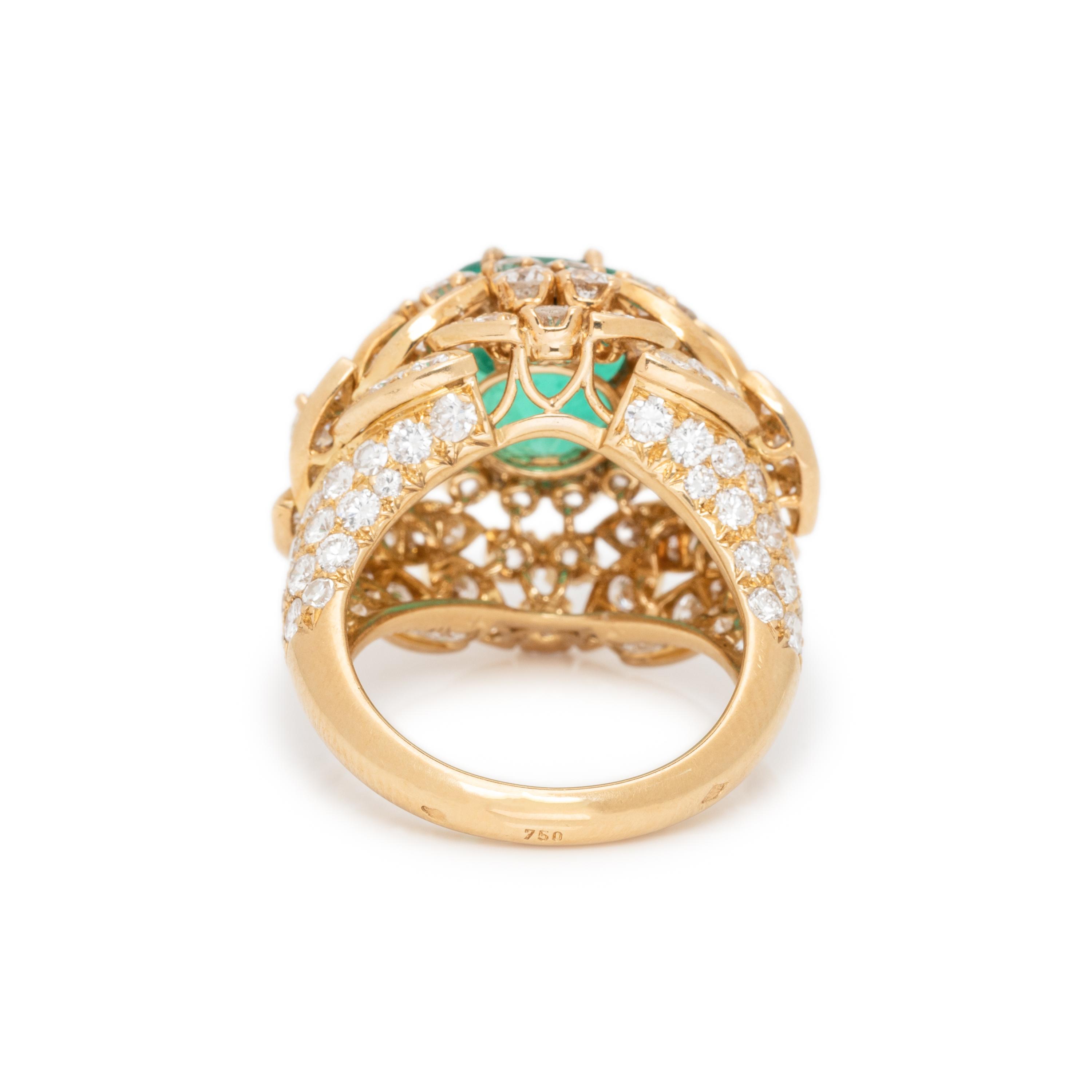 M. GÉRARD, COLOMBIAN EMERALD AND DIAMOND RING