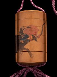 A Japanese Gold Lacquer Five-Case Inro