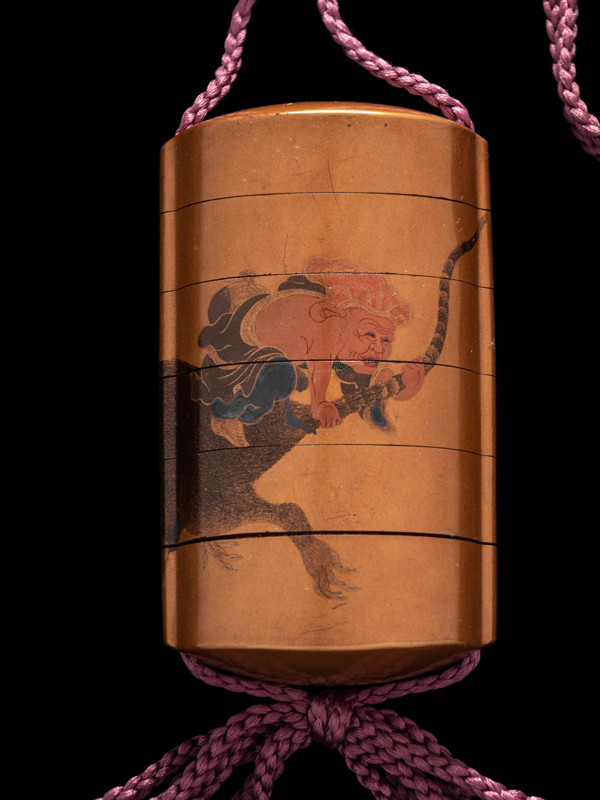 A Japanese Gold Lacquer Five-Case Inro