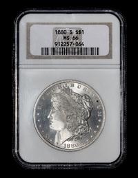 A United States 1880-S Morgan Silver $1 Coin — NGC graded MS66