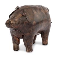 An Omersa Leather Pig-Form Stool