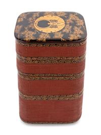 A Japanese Parcel Gilt and Lacquered Four-Tier Box