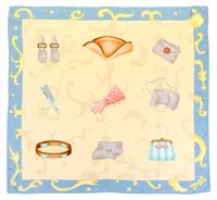 A Bulgari Pastel Silk Scarf, 35" x 35".