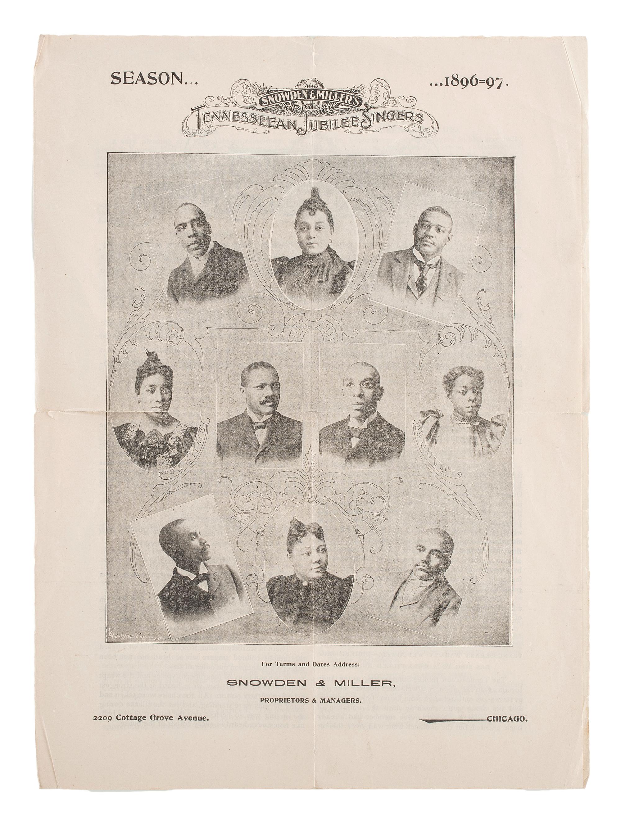 [MUSIC]. A group of tickets, handbills, and programs from the Fisk Jubilee Singers, comprising: