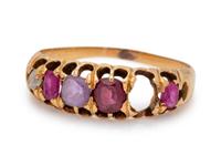 An Antique Yellow Gold and Gemstone 'Regard' Ring,
