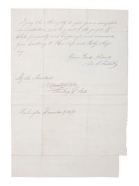 [US PRESIDENTS] -- [GRANT, Ulysses S. (1822-1885)]. Letter Signed as President, to Chilean President Federico Errázuriz Zañartu. Washington, DC, 7 December 1871.