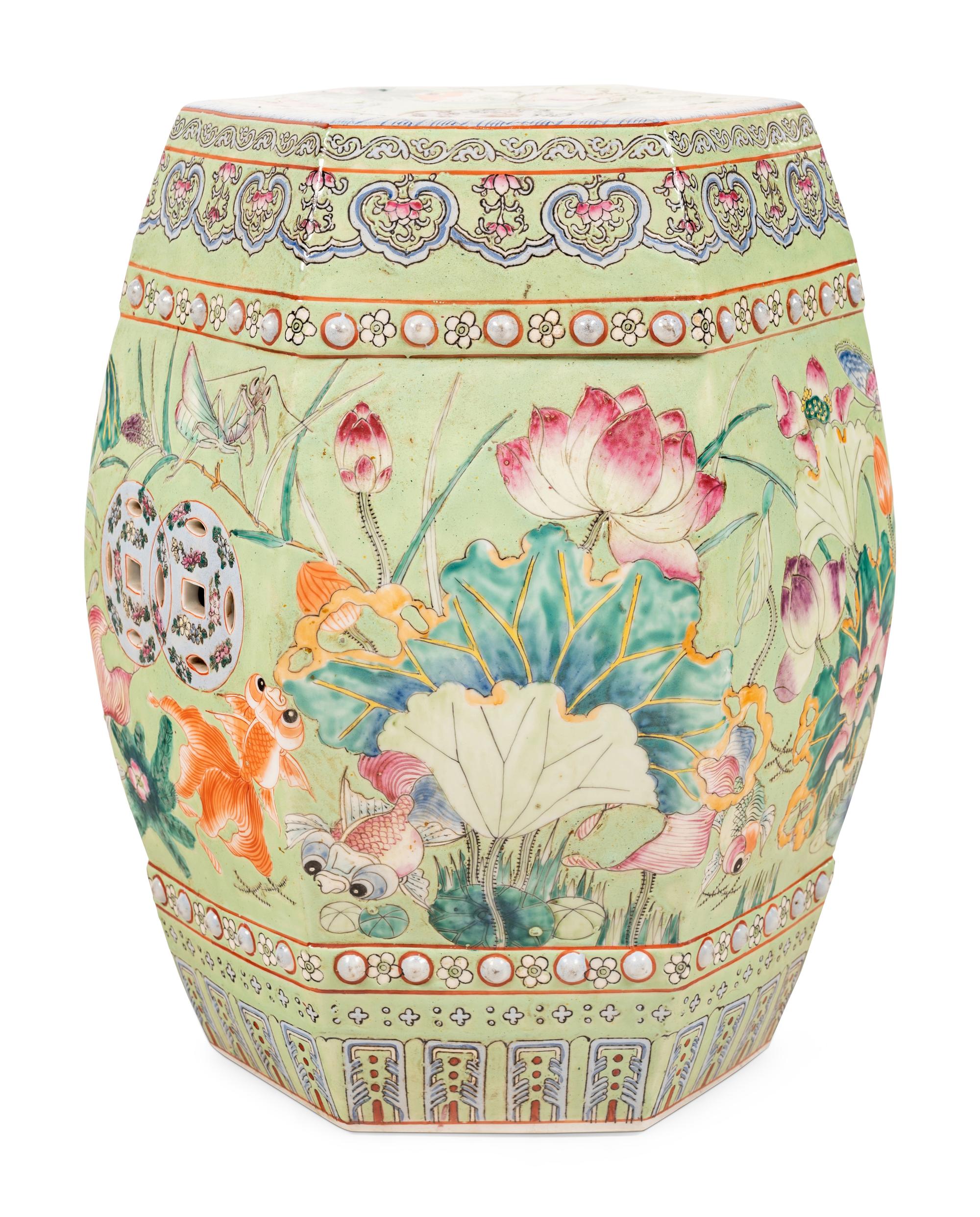 A Chinese Enameled Porcelain Garden Seat