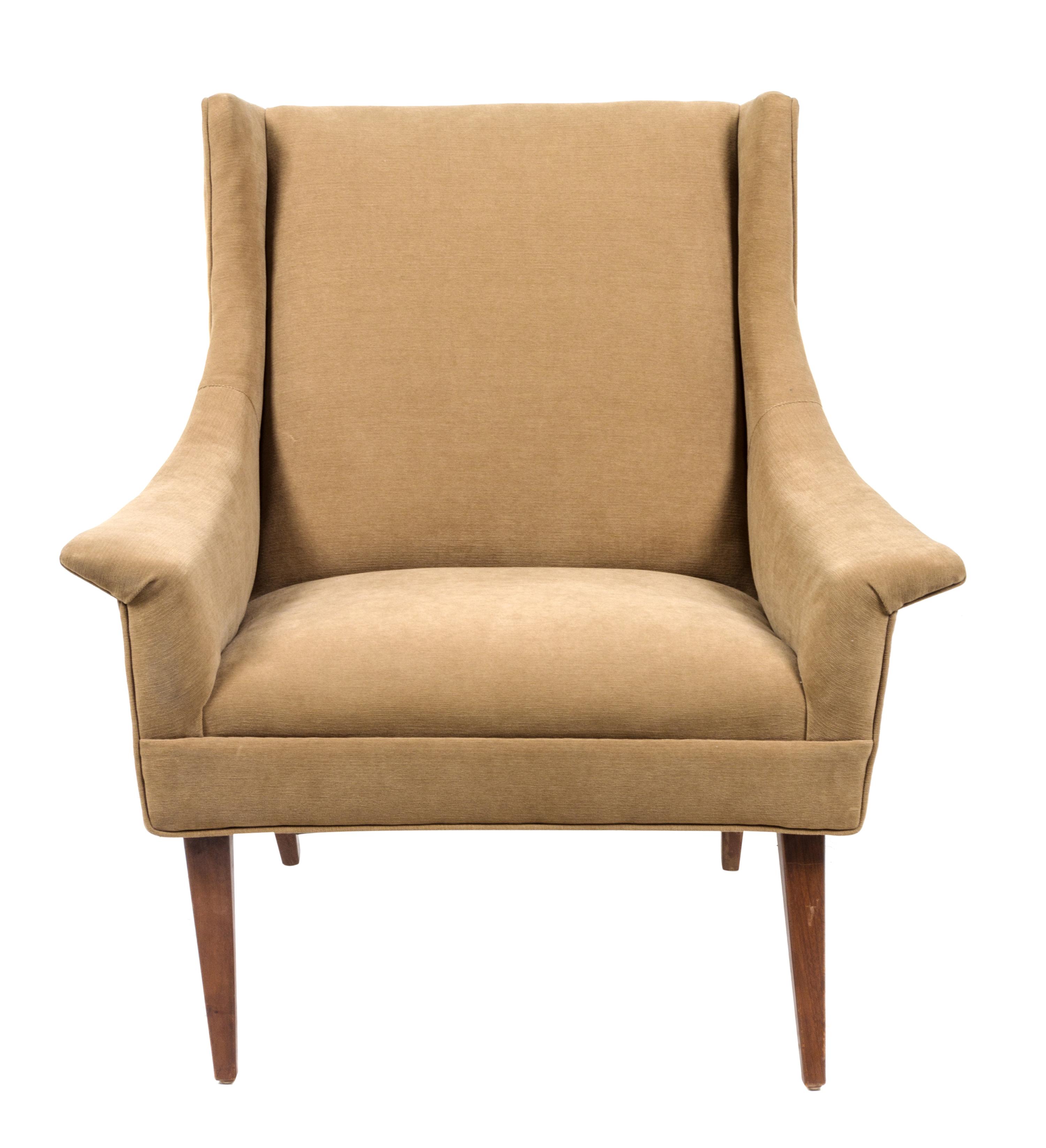 A Modern Upholstered Lounge Chair Height 33 1/2 inches.