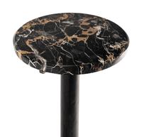 A Painted Iron and Marble Pedestal Table