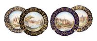 A Set of Six Sevres Plates Diameter 8 3/4 inches.