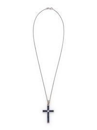 SAPPHIRE AND DIAMOND CROSS PENDANT/NECKLACE