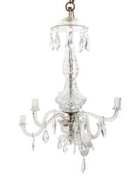 An English Cut Glass Six-Light Chandelier