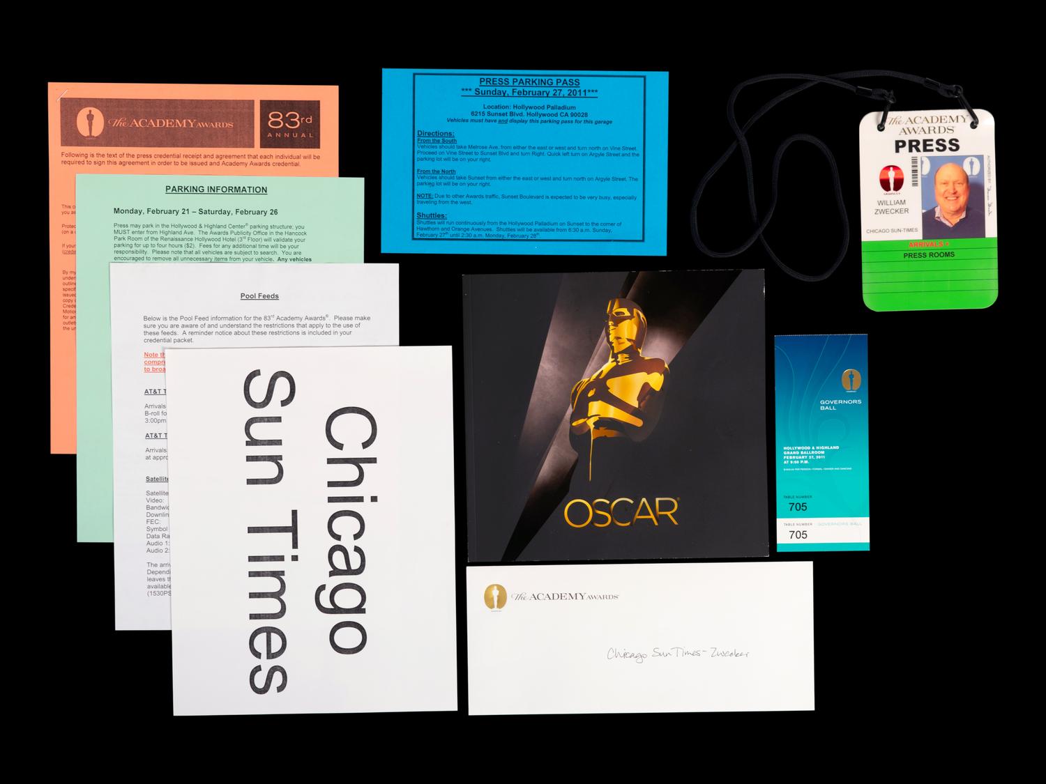 (Events) A group of approximately 15 pieces of memorabilia from 77th - 83rd Academy Awards, comprising: