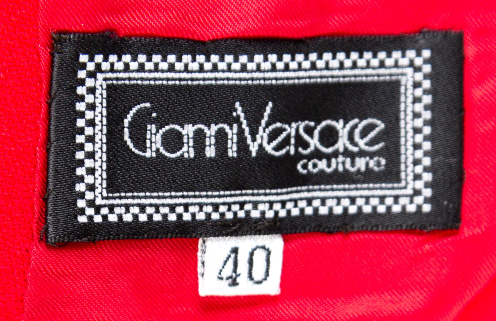 A Gianni Versace Red Wool and Silk Dress, Size 40.