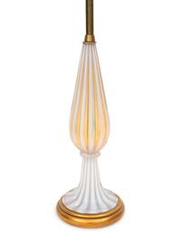 A Pair of Marbro Lamps with Seguso Murano Glass