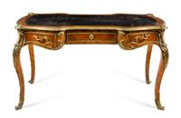 A Louis XV Style Gilt Bronze Mounted Kingwood Bureau Plat Height 32 x width 58 x depth 31 inches. — PAUL SORMANI, PARIS, CIRCA 1900