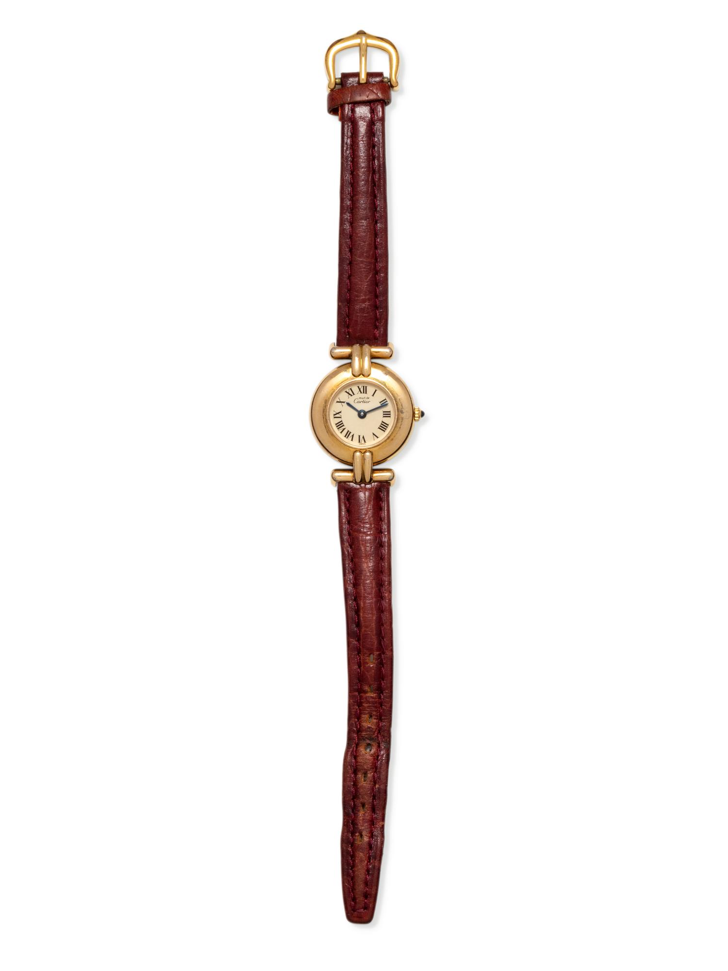 CARTIER, YELLOW GOLD PLATED 'MUST DE CARTIER VERMEIL CLOISEE' WRISTWATCH