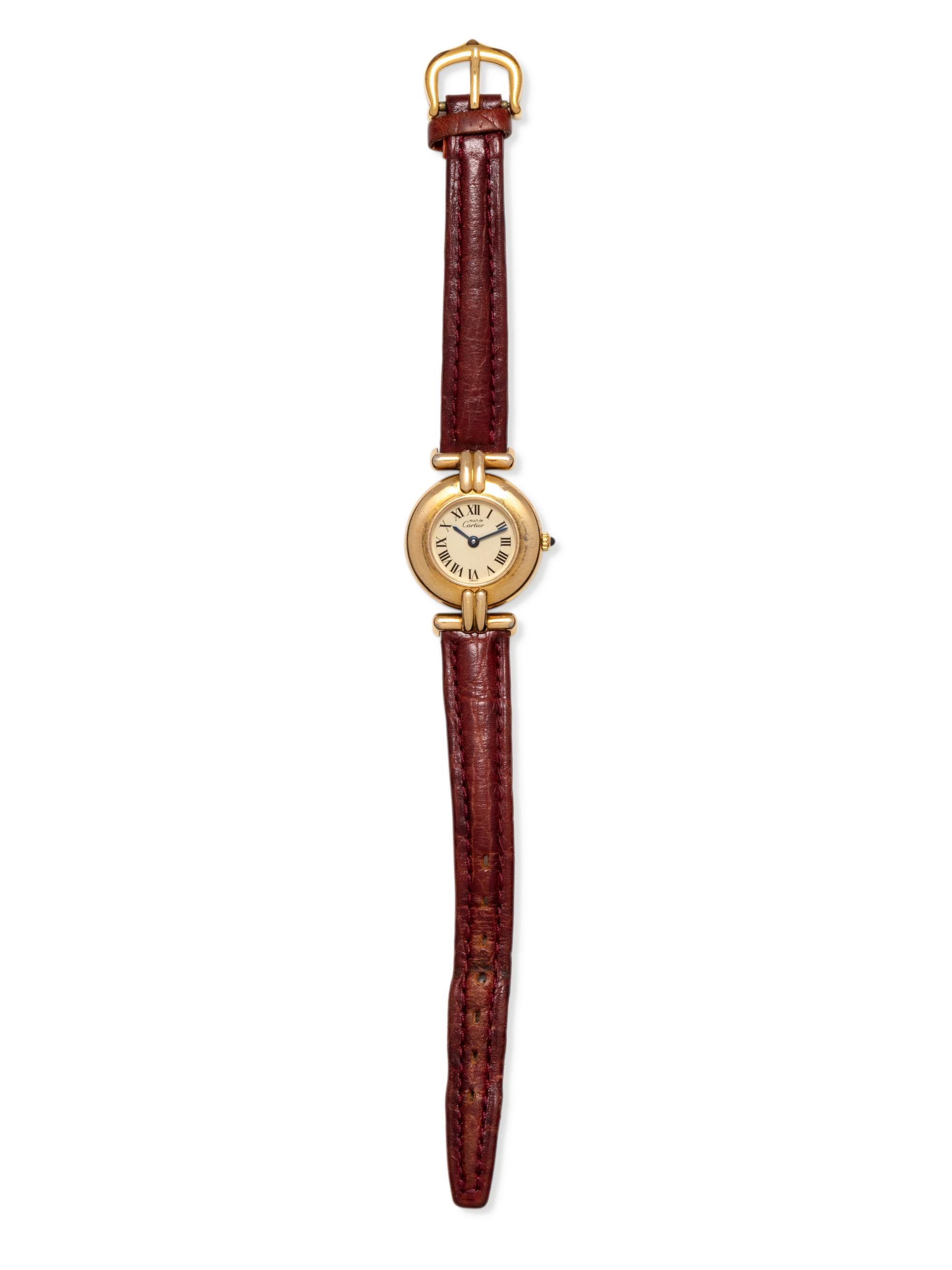 CARTIER, YELLOW GOLD PLATED 'MUST DE CARTIER VERMEIL CLOISEE' WRISTWATCH