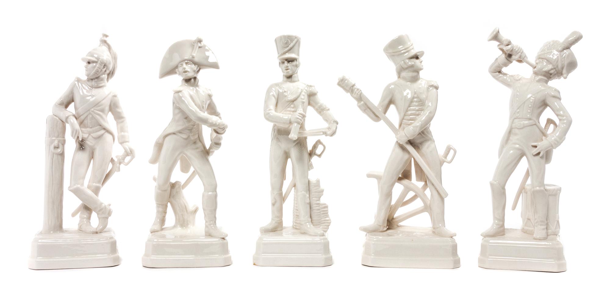 Six Goebel Blanc de Chine Soldier Figurines — 20TH CENTURY