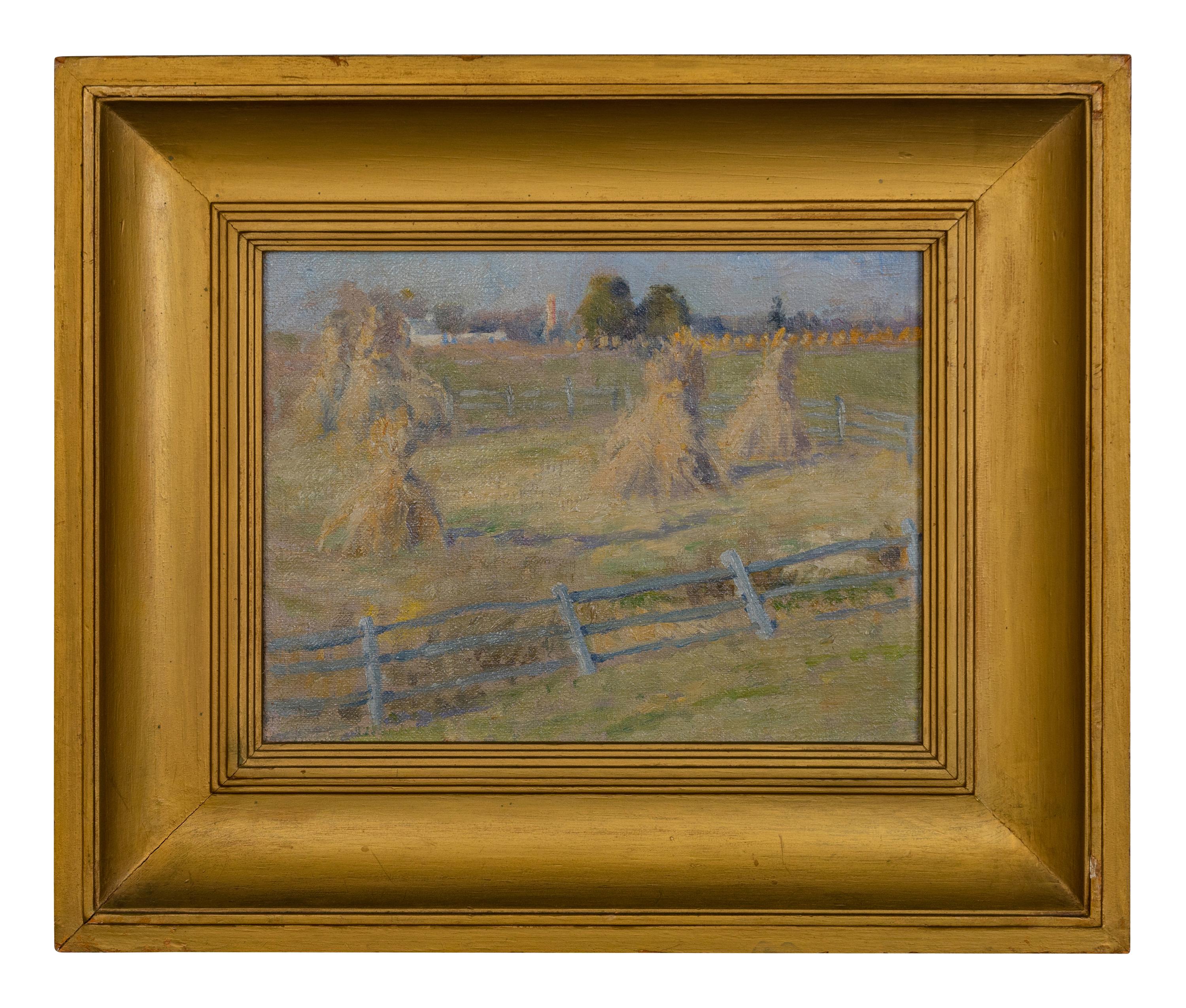 Hay Stacks and Fence