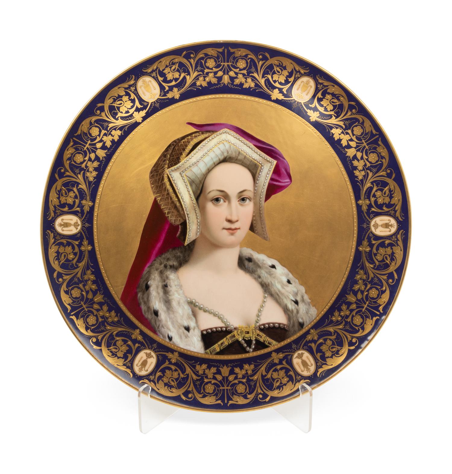 An Austrian Porcelain Plate Depicting Catherine Howard