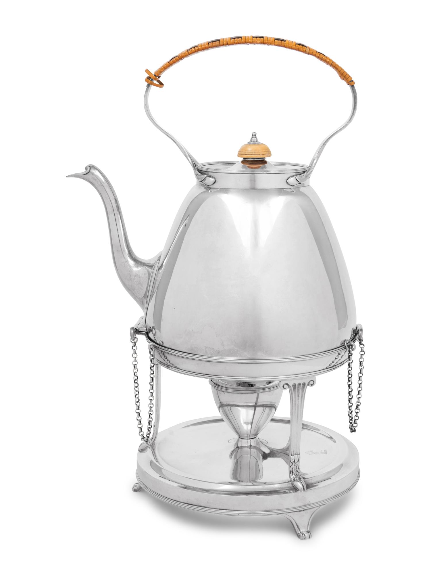 A George III Silver Water Kettle on Stand