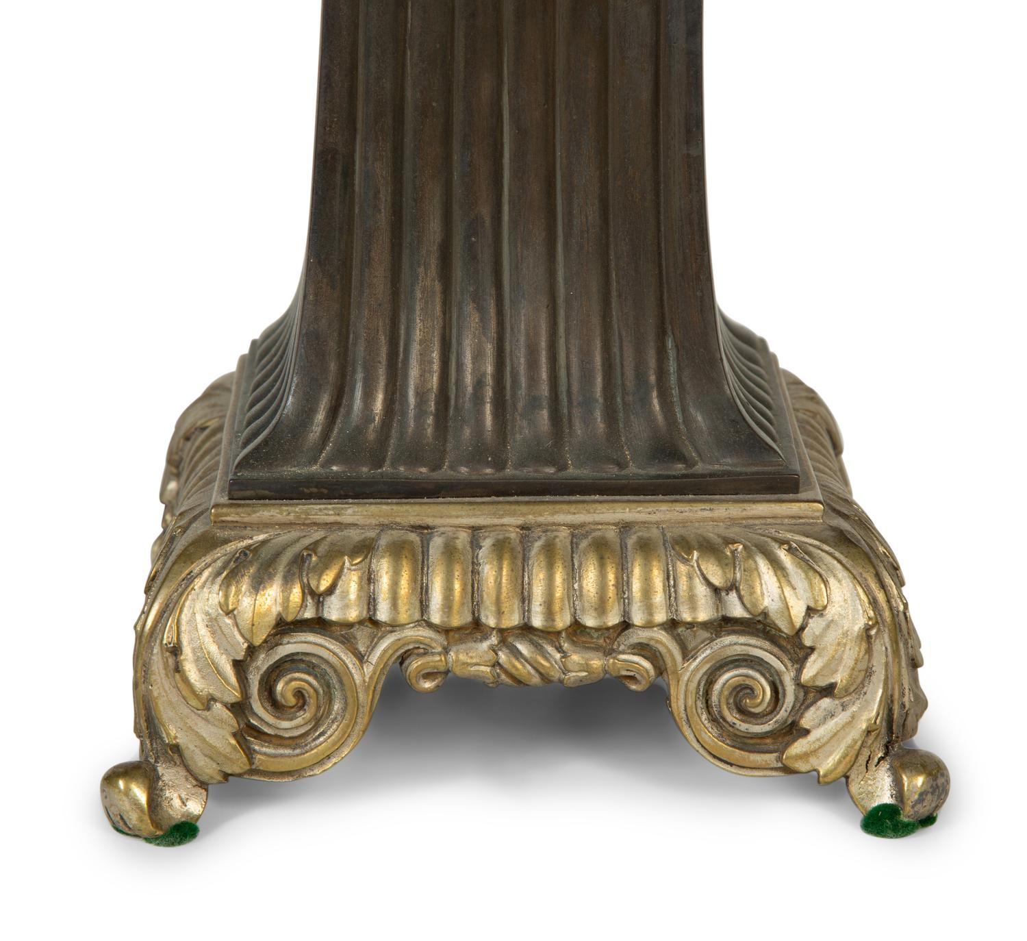 A French Gilt and Patinated Bronze Table Lamp