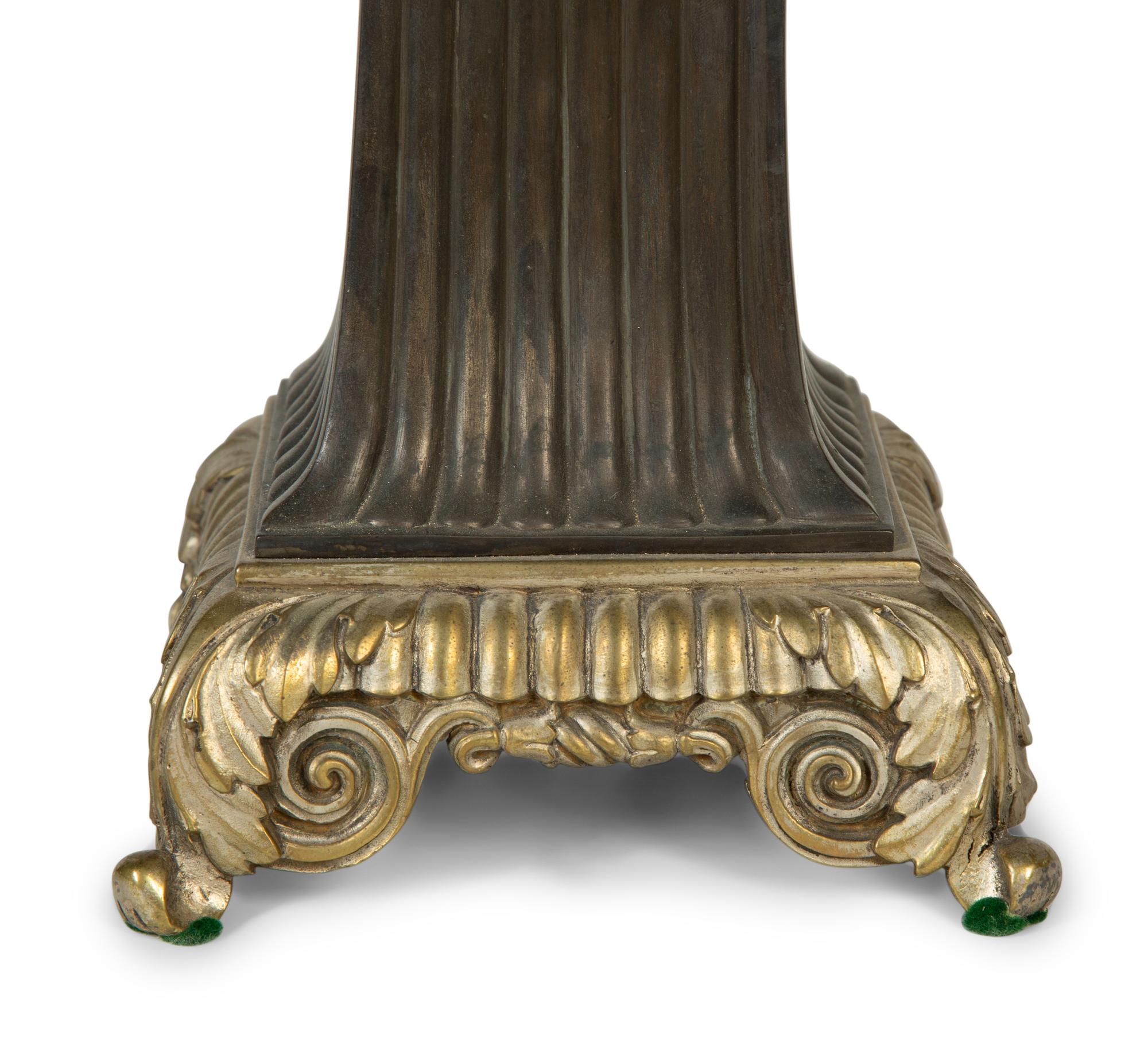 A French Gilt and Patinated Bronze Table Lamp