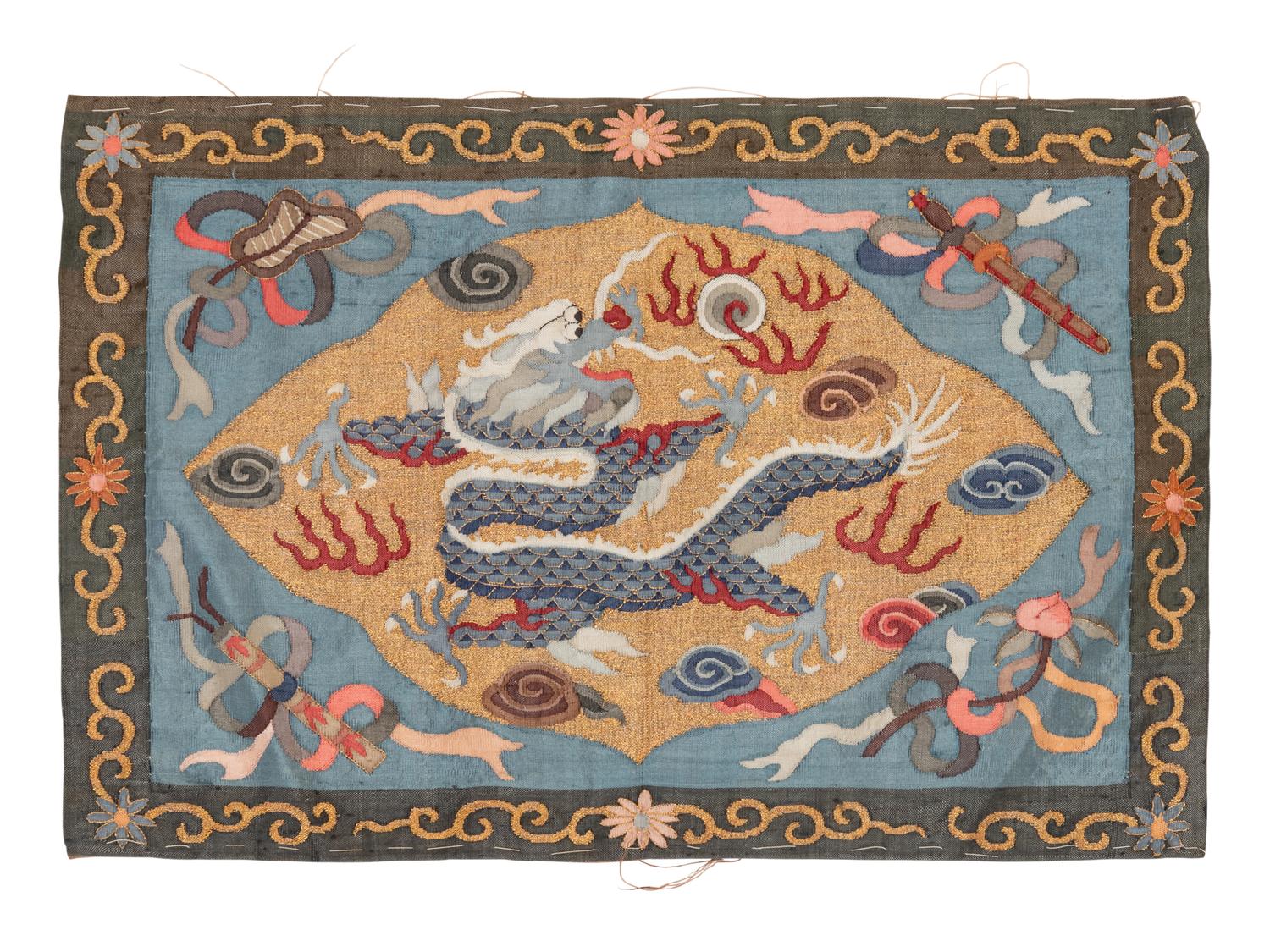 Nine Chinese Embroidered Silk Articles