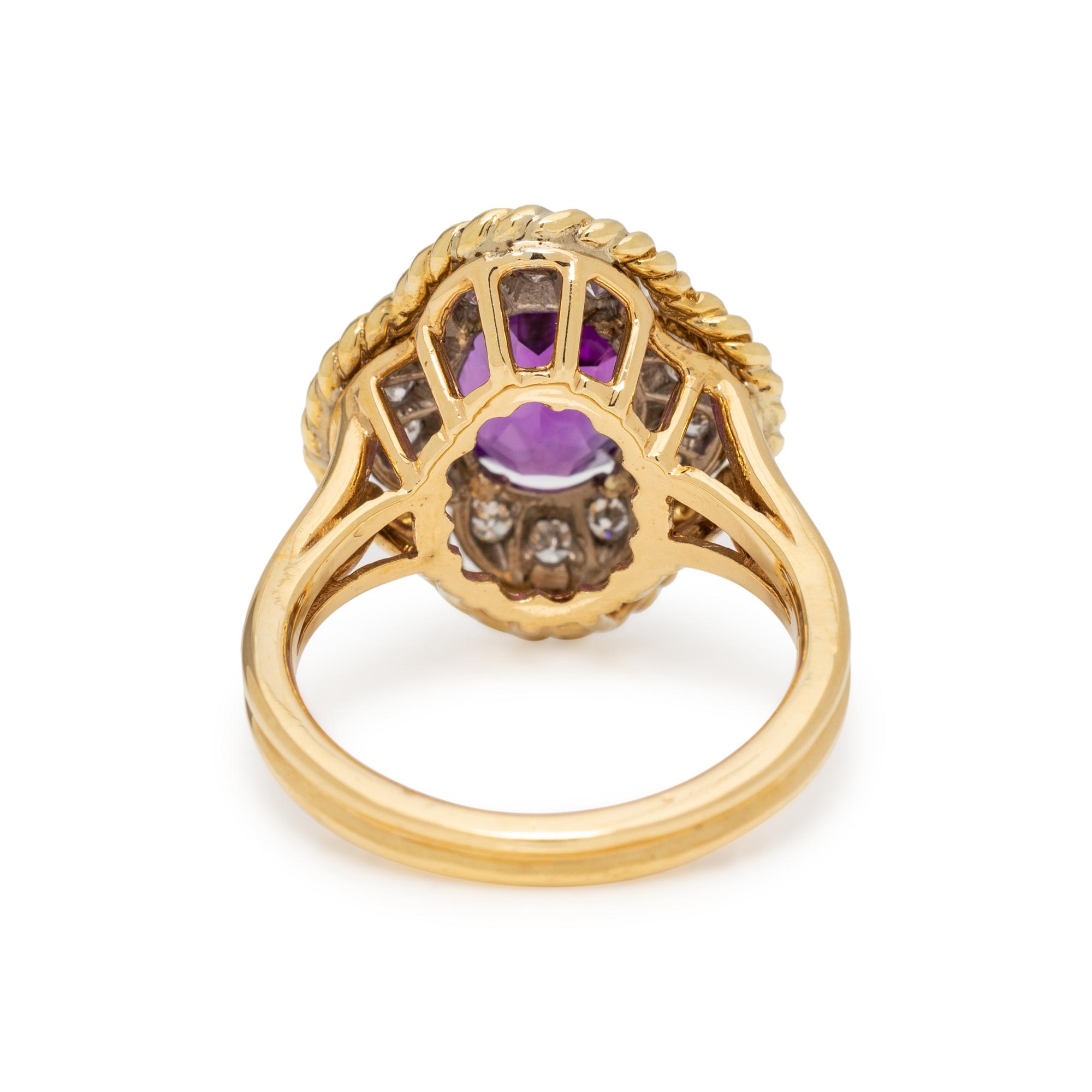 AMETHYST AND DIAMOND RING