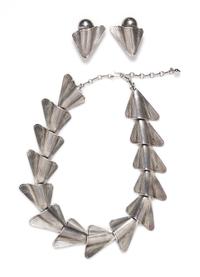 A Retro Sterling Silver Demi Parure, Burg, 46.70 dwts.