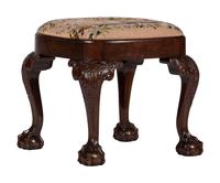 A George II Style Carved Mahogany Stool