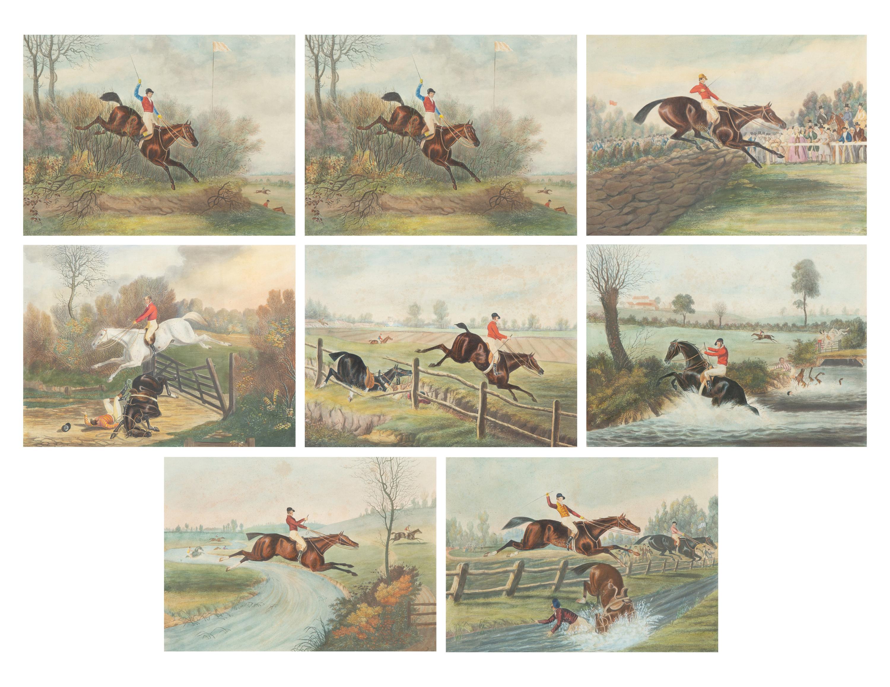 Chances of the Steeple Chase, 1826 (a set of eight)