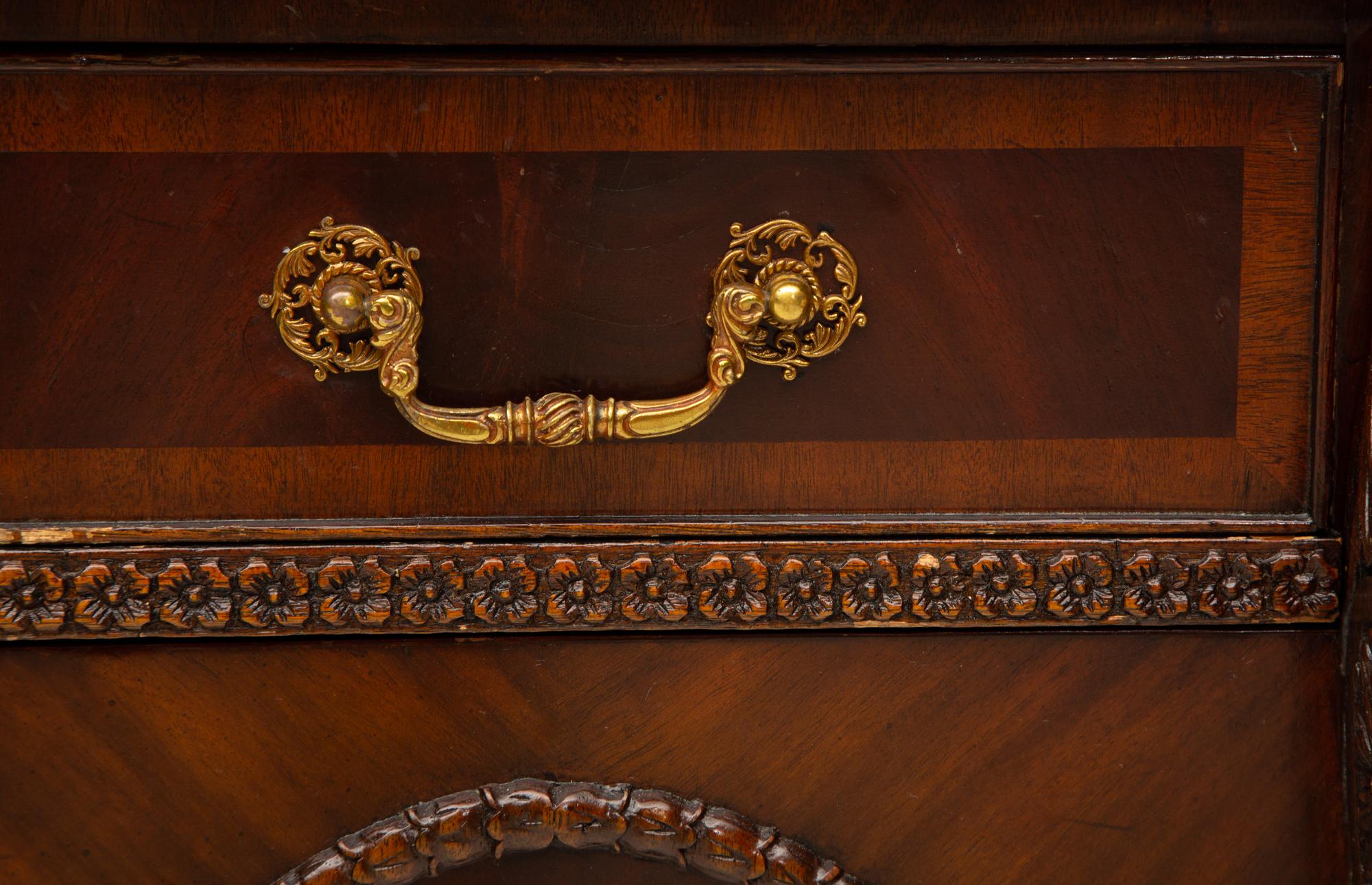 A George III Style Flame Mahogany Partners Desk