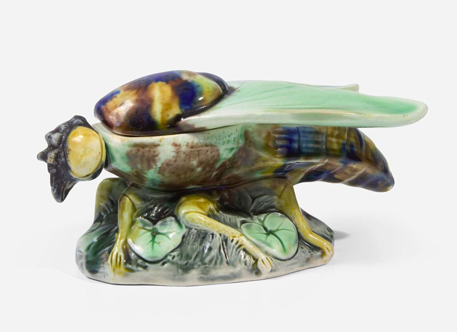 A Wedgwood Majolica Fly Match Box, UK, 1873