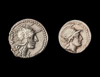 [ANCIENT] ROMAN REPUBLIC. Ar Denarius (3.7 g and 3.9 g) , two coins.