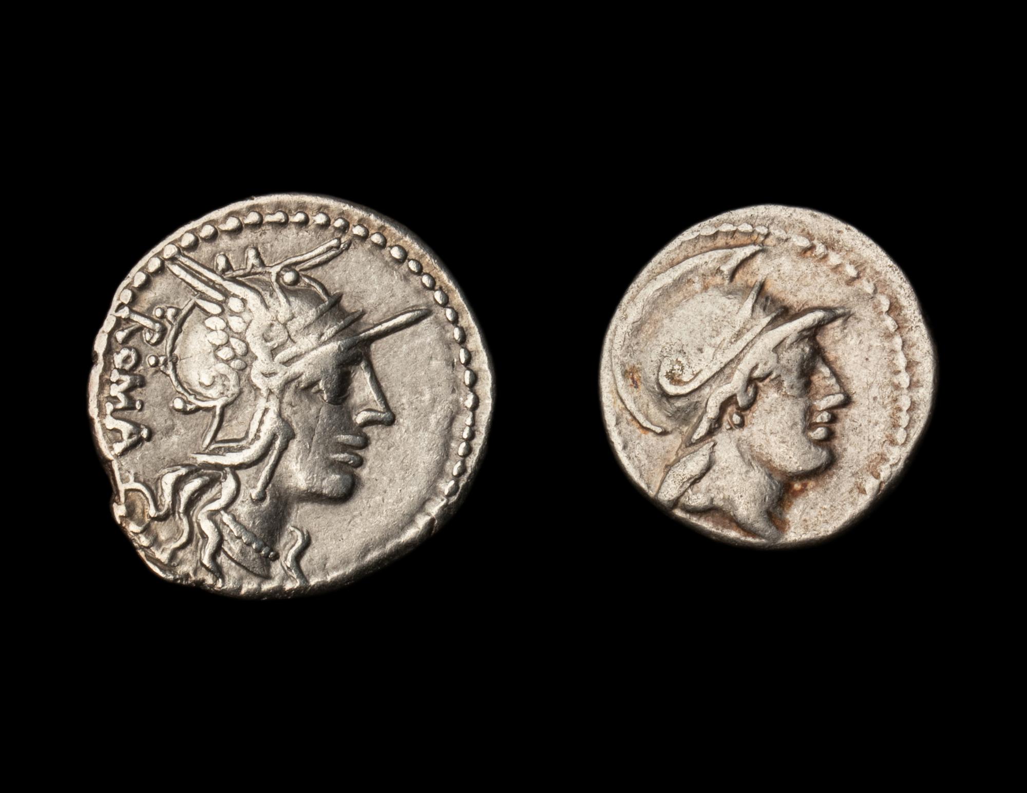 [ANCIENT] ROMAN REPUBLIC. Ar Denarius (3.7 g and 3.9 g) , two coins.