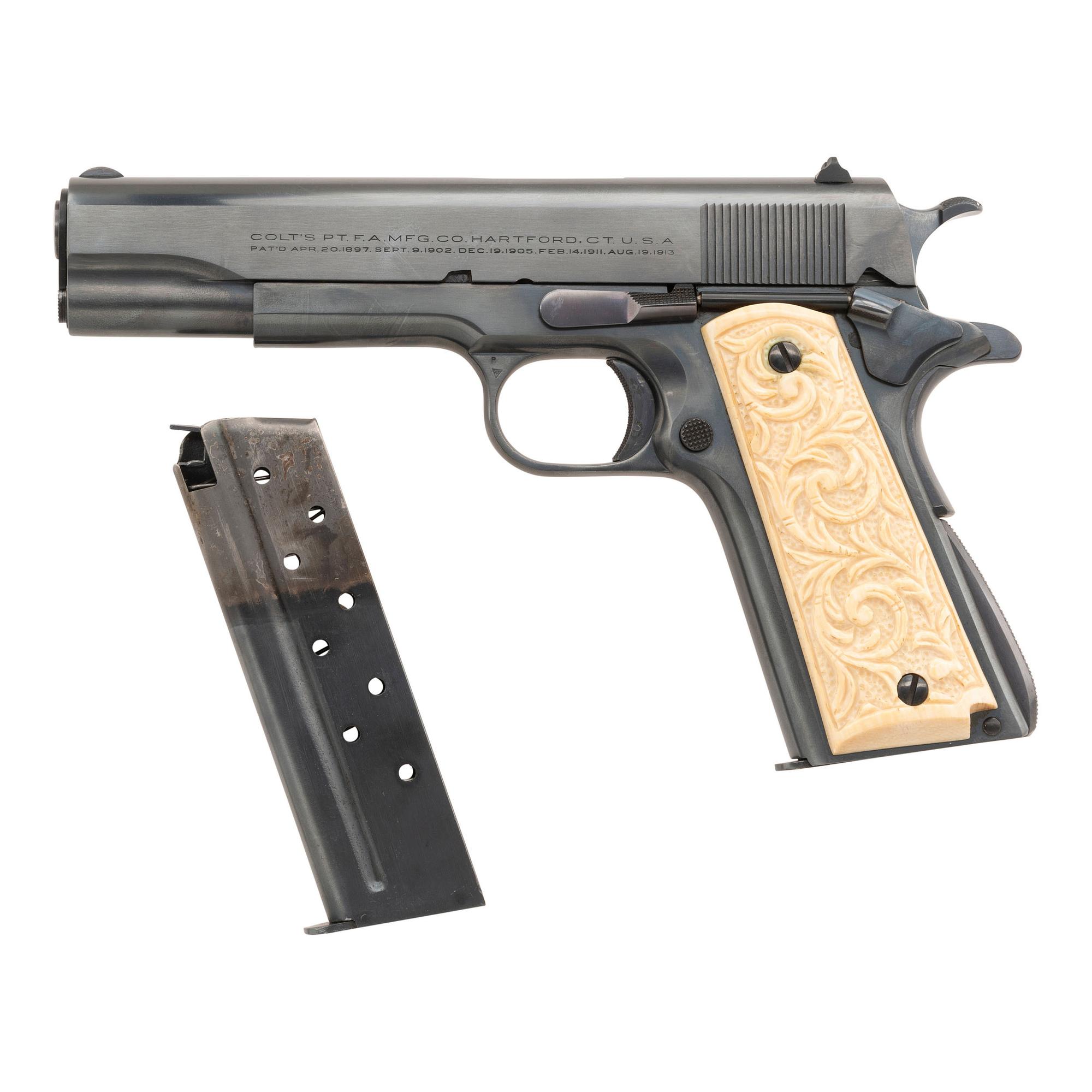 **Scarce Pre-War Colt Super Match .38 Super Pistol with Custom Grips and Jeweled Chamber