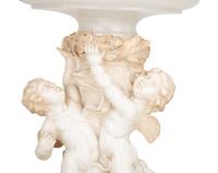 An Italian Carved Alabaster and Marble Table Lamp — 19TH CENTURY