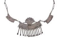 Zuni Silver and Petit Point Turquoise Necklace