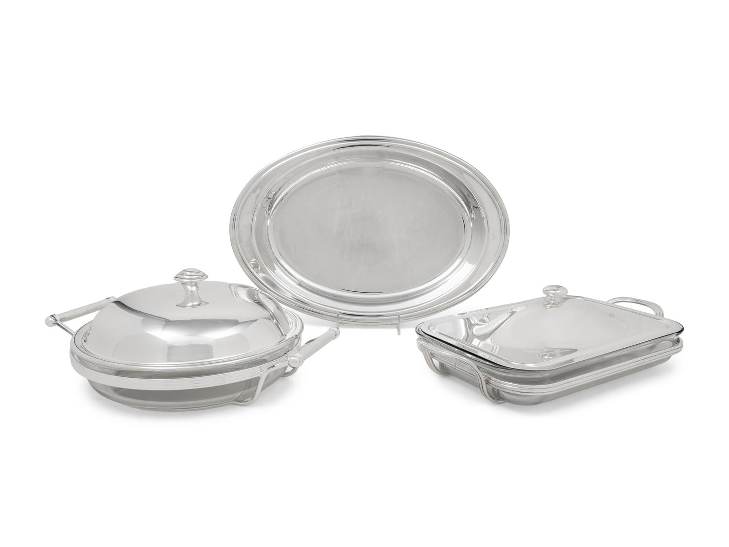 Three French Silver-Plate Serving Articles